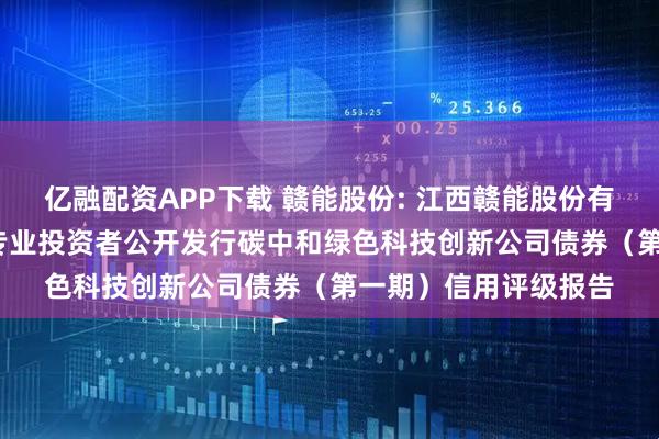 亿融配资APP下载 赣能股份: 江西赣能股份有限公司2025年面向专业投资者公开发行碳中和绿色科技创新公司债券（第一期）信用评级报告